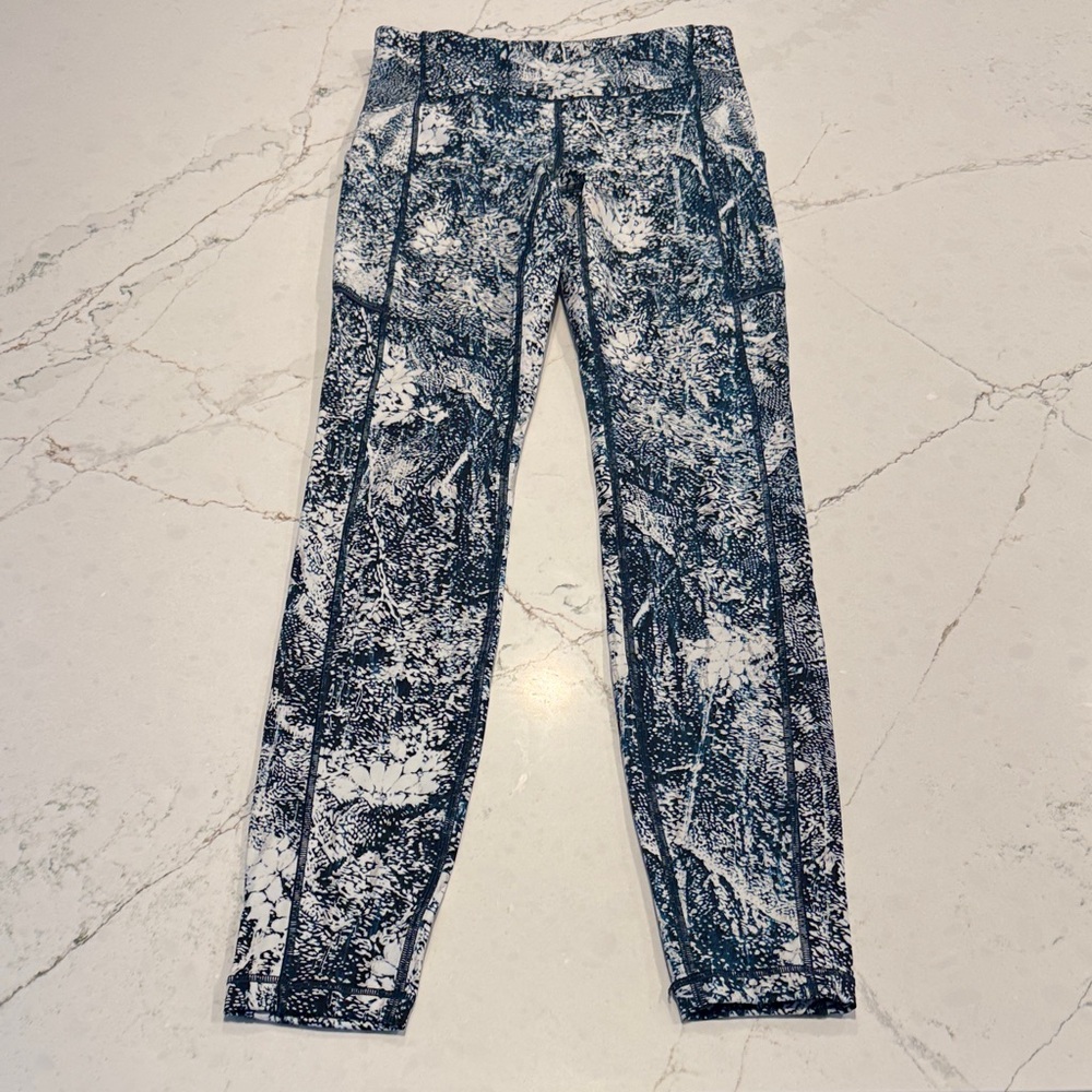 lululemon athletica Blue and White Leggings